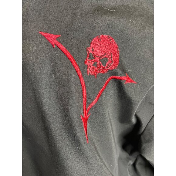 Johnny Suede Black Red Skull Embroidered 2X Shirt Y2K Vintage - Picture 5 of 10